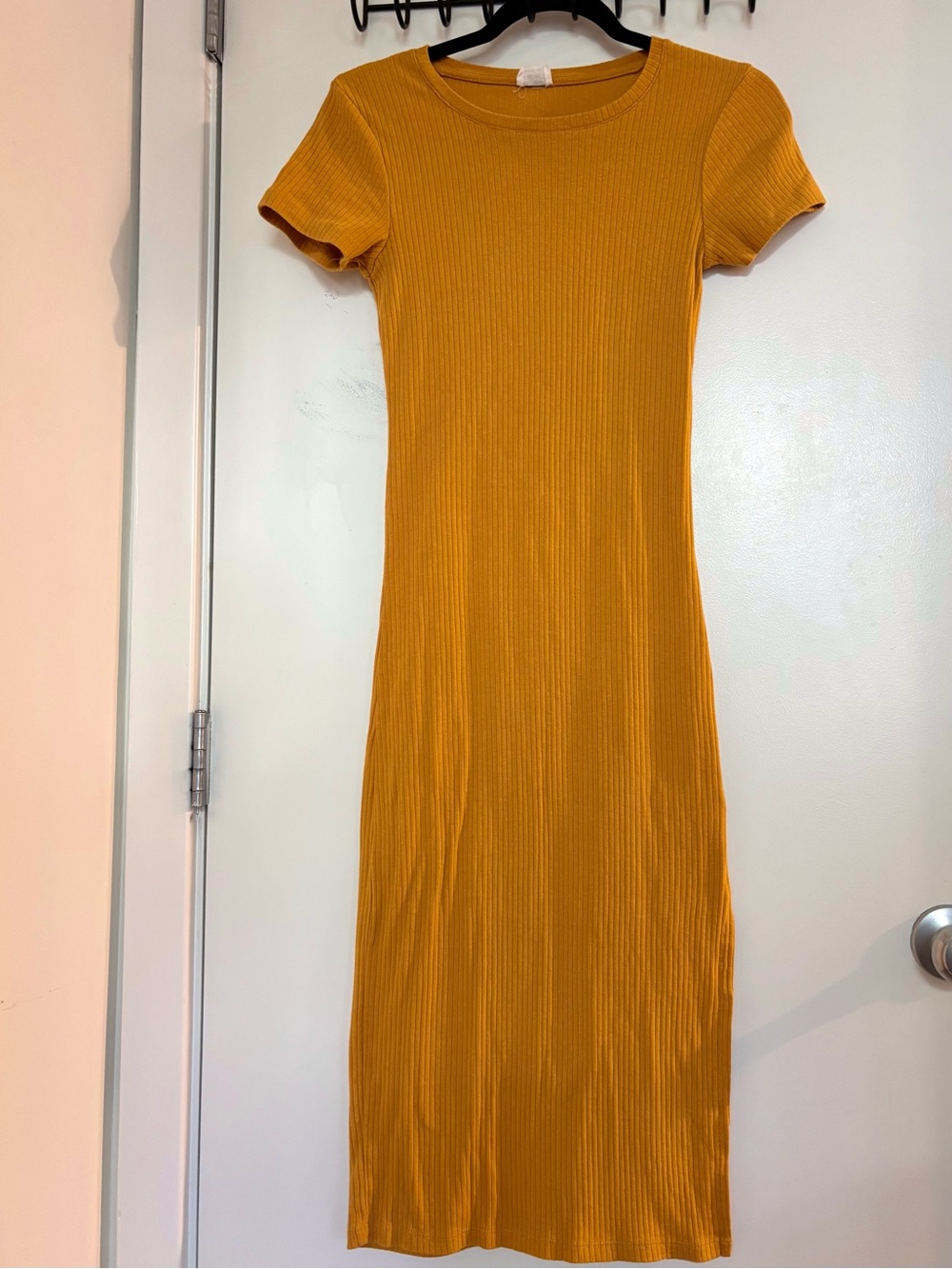 Cotton On Ribbed Short Sleeve Midi Dress